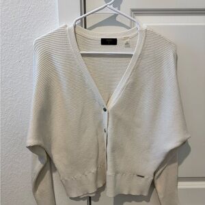 Tahari Ivory Ribbed Knit Top